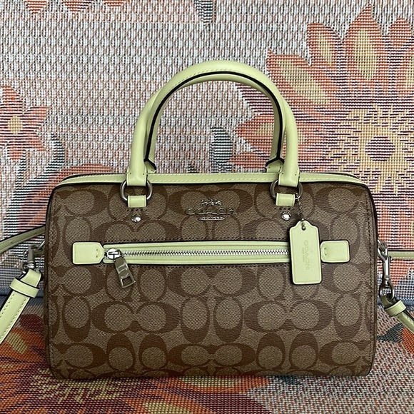 Coach Rowan Satchel In Signature Canvas SV/Khaki/Pale Lime
NWT - Picture 10 of 16